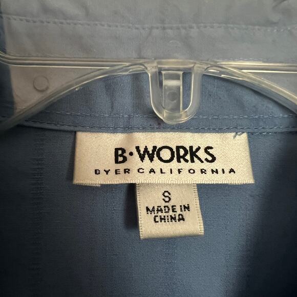 B Works Vintage Y2K Blue Button Down Long Sleeve Top Size Small - Picture 2 of 11
